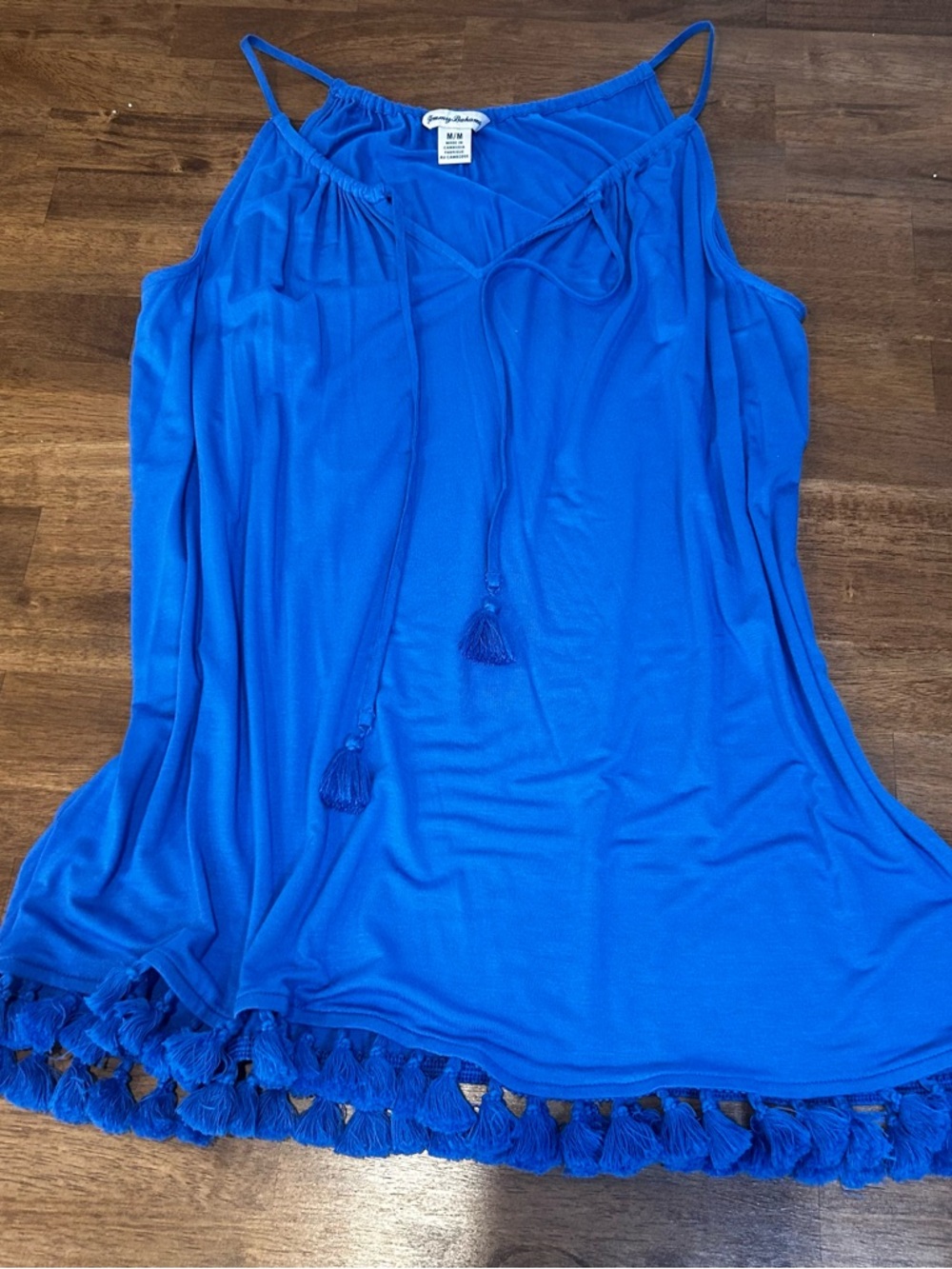 Tommy Bahama Cobalt Blue Tassel-Trim Swim Coverup